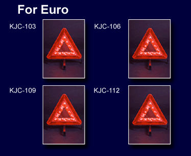 -- Click then enlarges look at -- The 4 newest Styles Vehicls breakdown LED Triangle Signs for European spcification (Without The Reflection Strip)